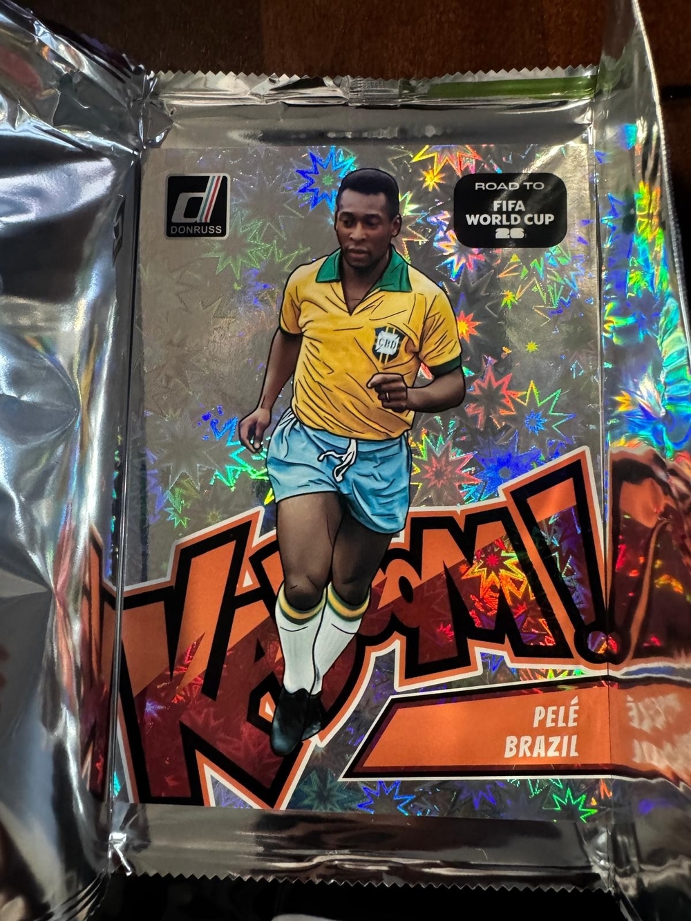 Donruss Pele Brazil Soccer Card - Yellow & Light Blue